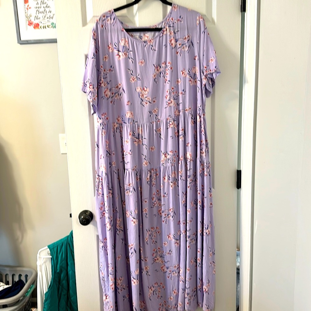 Tiered 100percent cotton floral maxi dress size 3xl